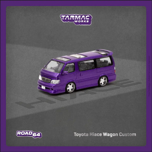 (Pre-Order) 1:64 | Tarmac Works - Toyota Hiace Wagon Custom Purple Tarmac Works