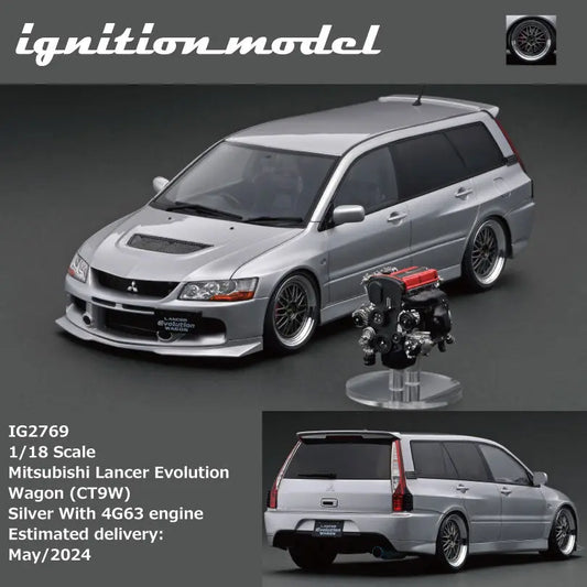 (Pre-Order) 1:18 | Ignition Model (IG) - Mitsubishi Lancer Evolution Wagon (CT9W) Silver With 4G63 engine Ignition Model