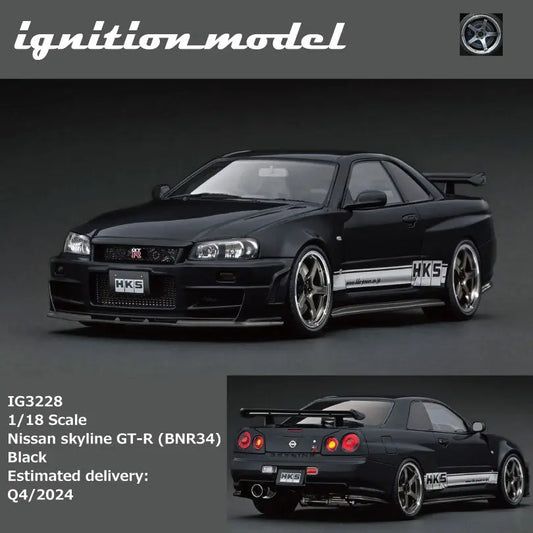(Pre-Order) 1:18 | Ignition Model (IG) - Nissan Skyline GT-R (BNR34) Black Ignition Model