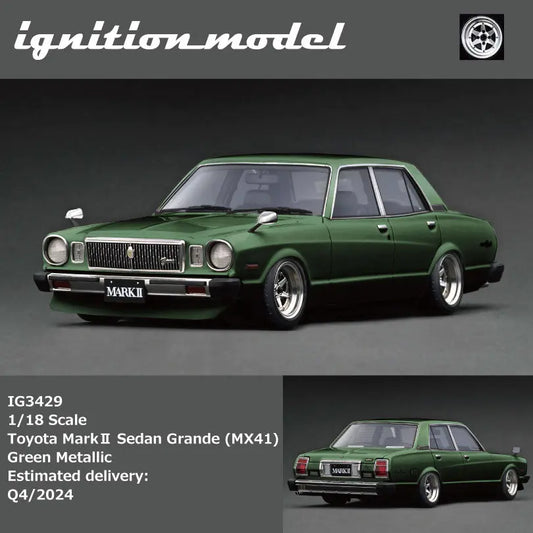 (Pre-Order) 1:18 | Ignition Model (IG) - Toyota MarkⅡ Sedan Grande (MX41) Green Metallic Ignition Model