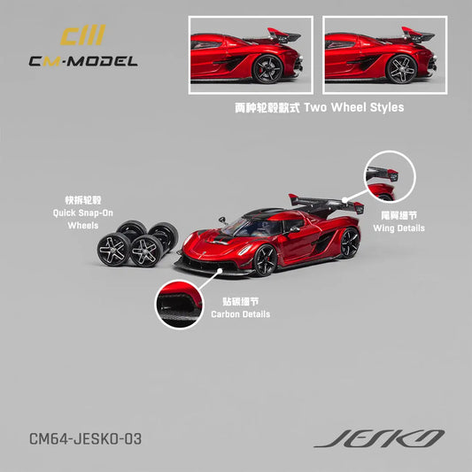 (Pre-Order) 1:64 | CM Model - Koenigsegg Jesko Attack Metallic Cherry Red CM Model