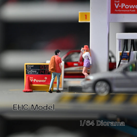 (Pre-Order) 1:64 | EHC Model - Figure - Petrol Kiosk Men & Women Duo MoreArt