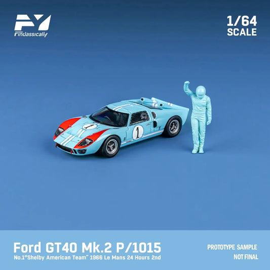 (Pre-Order) 1:64 | Finclassically - Ford GT40 MK2 1966 LeMans with Figure Finclassically