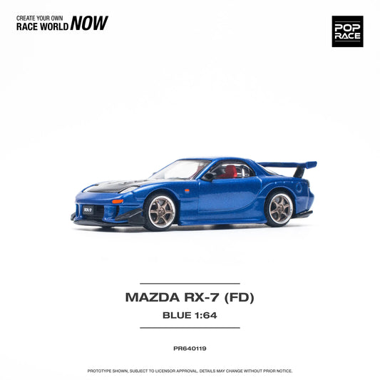(Pre-Order) 1:64 | Pop Race - Mazda RX-7 (FD3S) RE-Amemiya Widebody Metallic Blue Pop Race