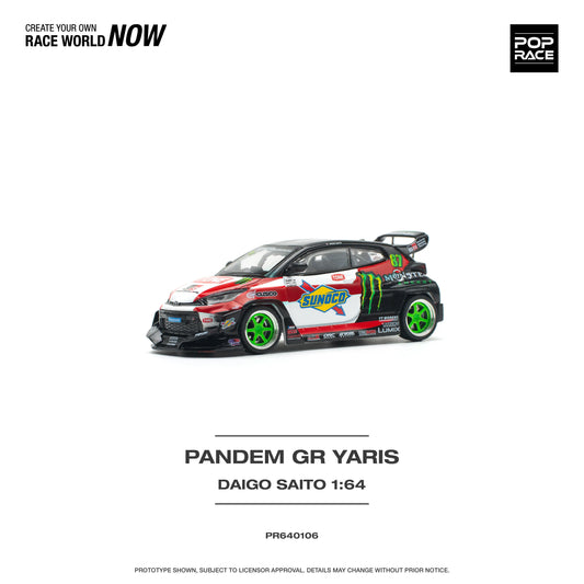 (Pre-Order) 1:64 | Pop Race - Pandem GR Yaris - Daigo Saito Pop Race