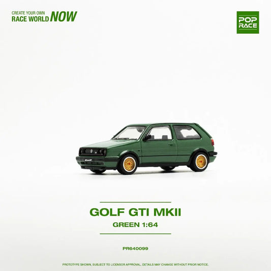 (Pre-Order) 1:64 | Pop Race - Volkswagen Golf GTI MKII - Oak Green Pop Race