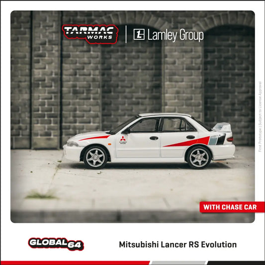 (Pre-Order) 1:64 | Tarmac Works - Mitsubishi Lancer RS Evolution White - Kanjo Street