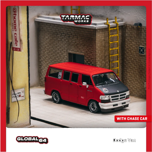 1:64 | Tarmac Works - Dodge Van Red Tarmac Works
